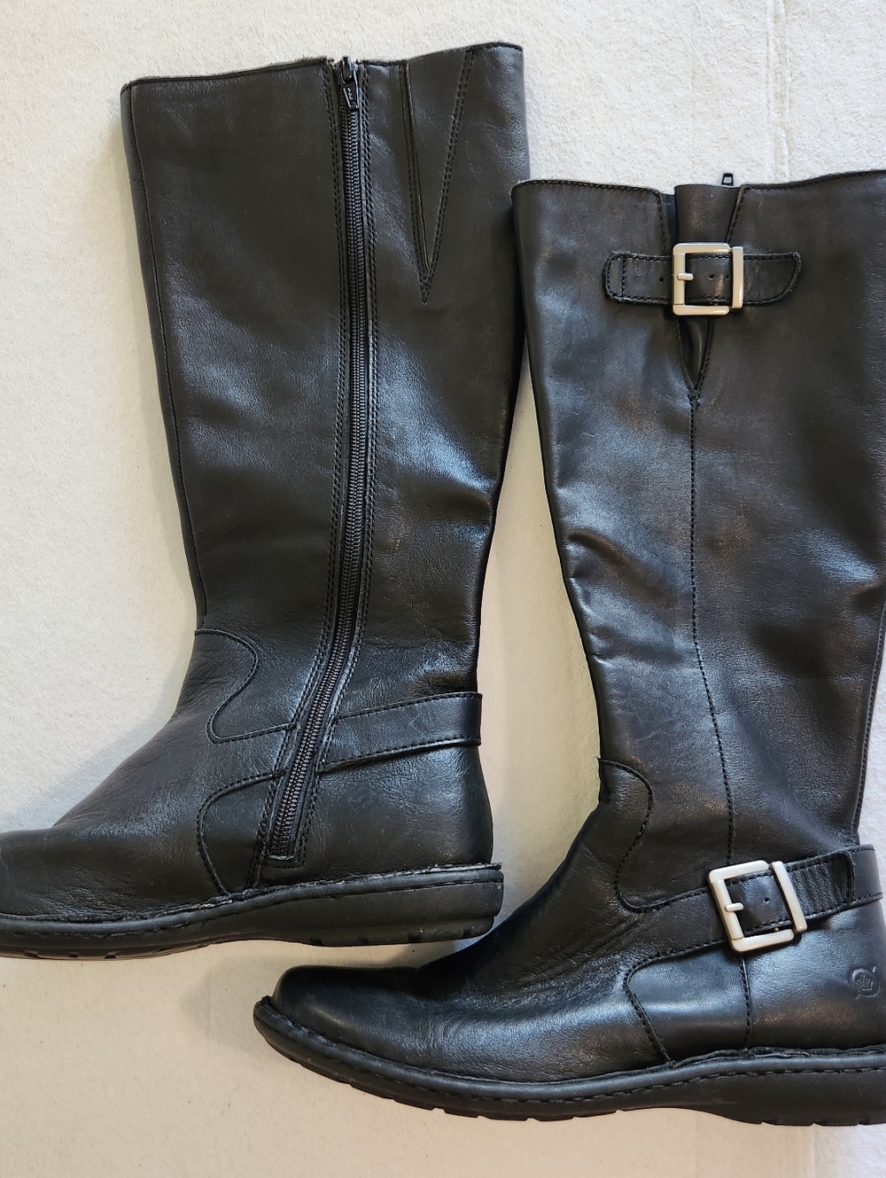 Born Black Leather Upper Boots Size 7.5 - Picture 8 of 9